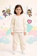 Minicrafts Cozy Star Print Kids Fleece Set – Off-White