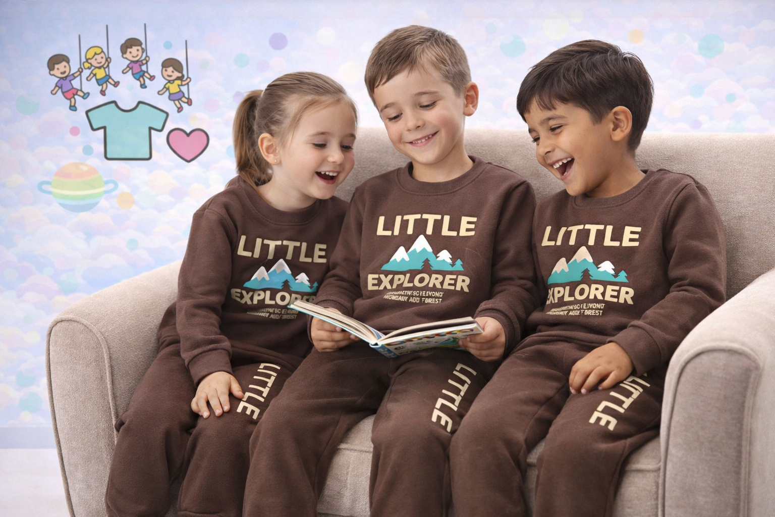 Minicrafts Little Explorer Kids Fleece Set – Chocolate Brown