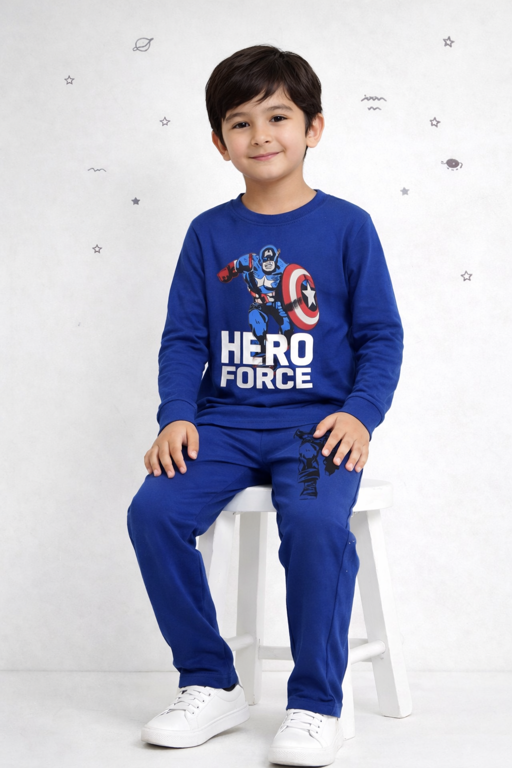 Premium Kids Summer Cotton Track Suit – Hero Force Edition | Soft & Comfortable