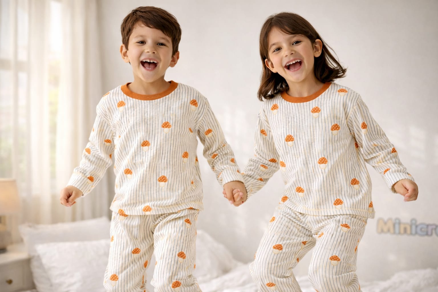 Whimsical Mushroom: Striped Cotton Jersey Summer Set