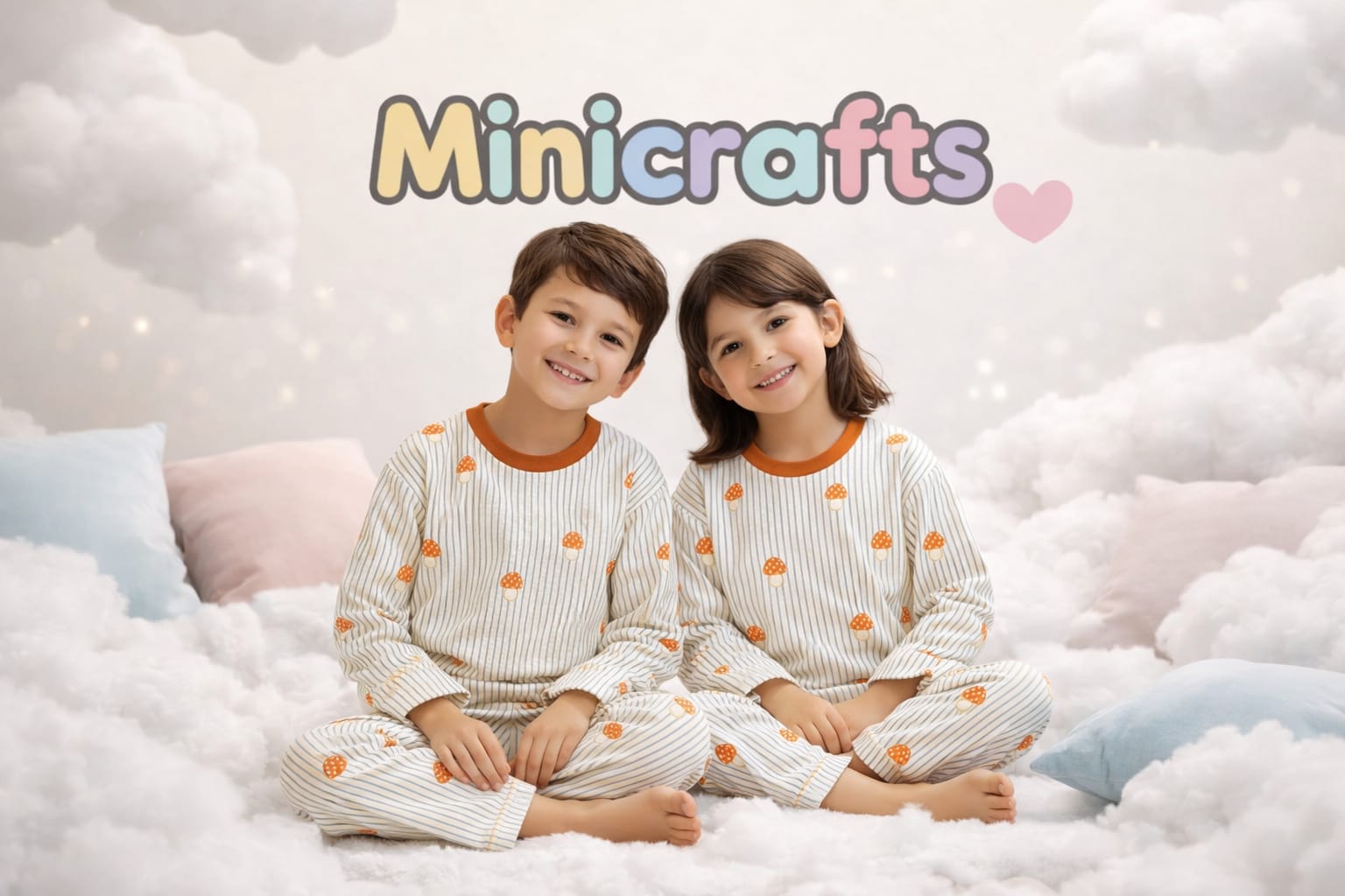 Whimsical Mushroom: Striped Cotton Jersey Summer Set