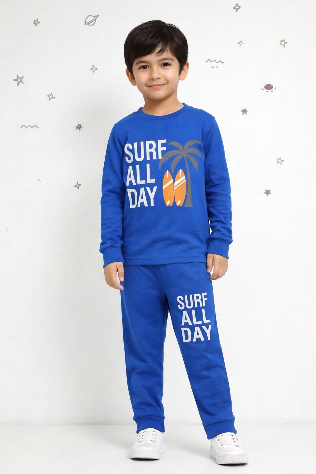 Boys Surf Vibes Premium Summer Cotton Co-Ord Set