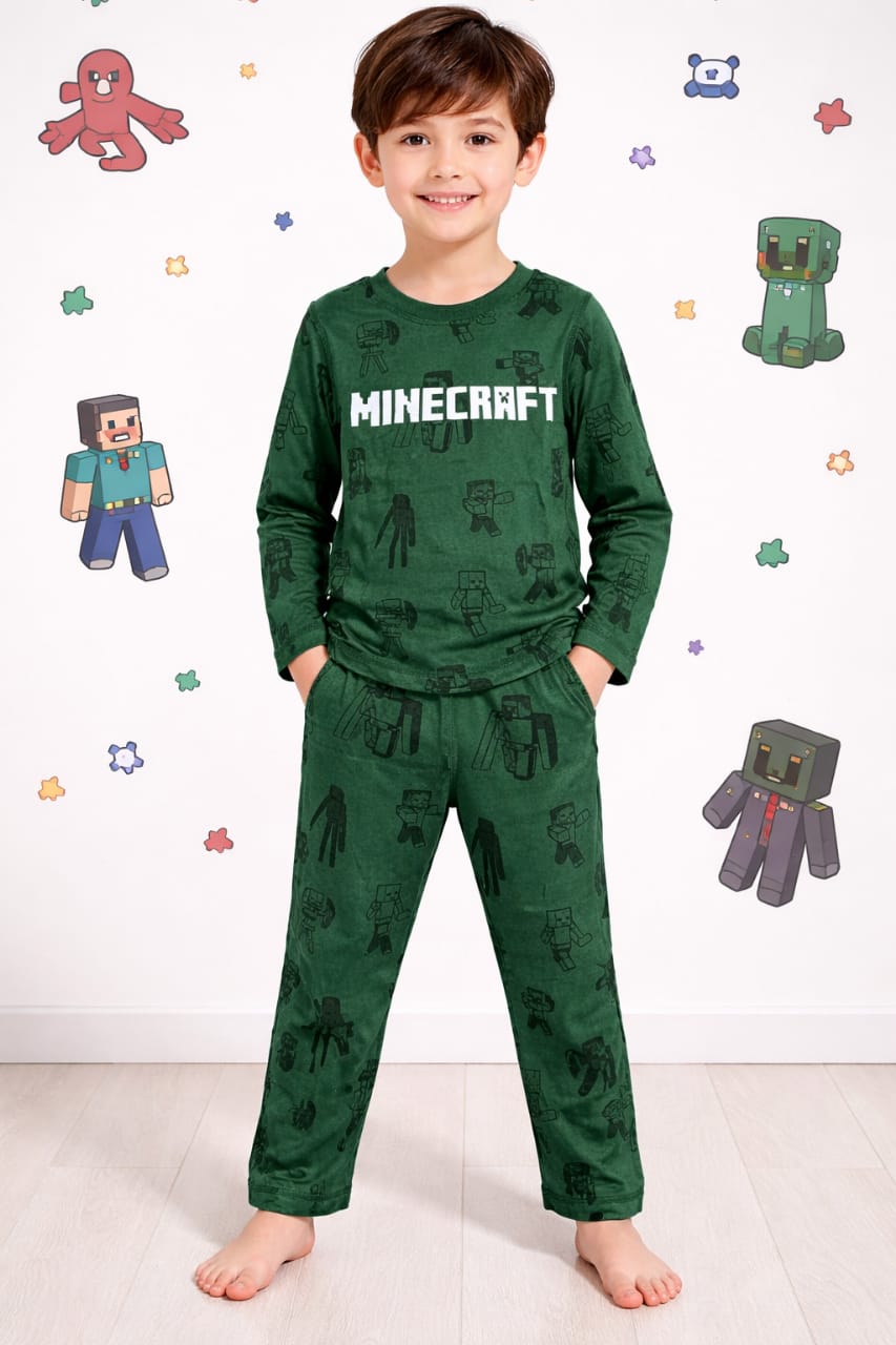 Kids Gamer Edition Minecraft Print Cotton Track Suit