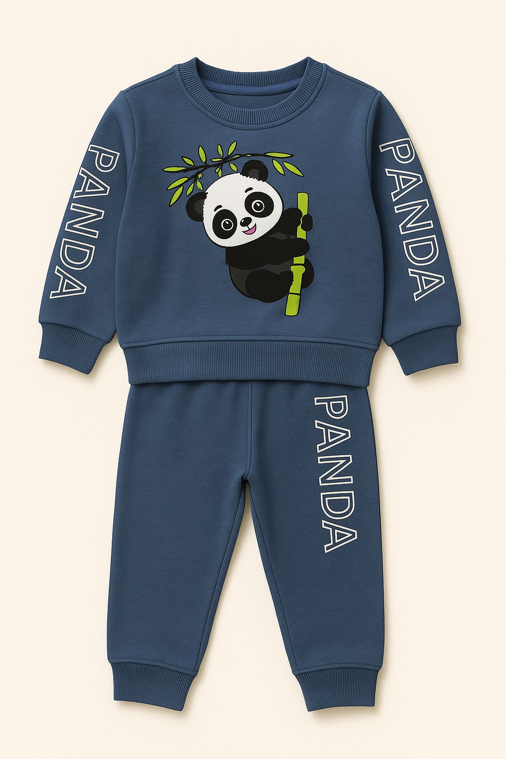 Minicrafts “Cute Panda” Winter Fleece Co-ord Set – Navy Blue