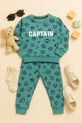 ⭐ Mini Crafts “Sports Captain” Printed Fleece Track Suit