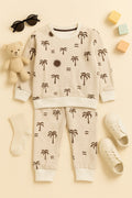 Mini Crafts “Island Palm Comfort” Winter Fleece Track Suit – Neutral Sand