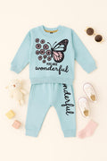 Mini Crafts Wonderful Butterfly Fleece Track Suit – Pastel Blue