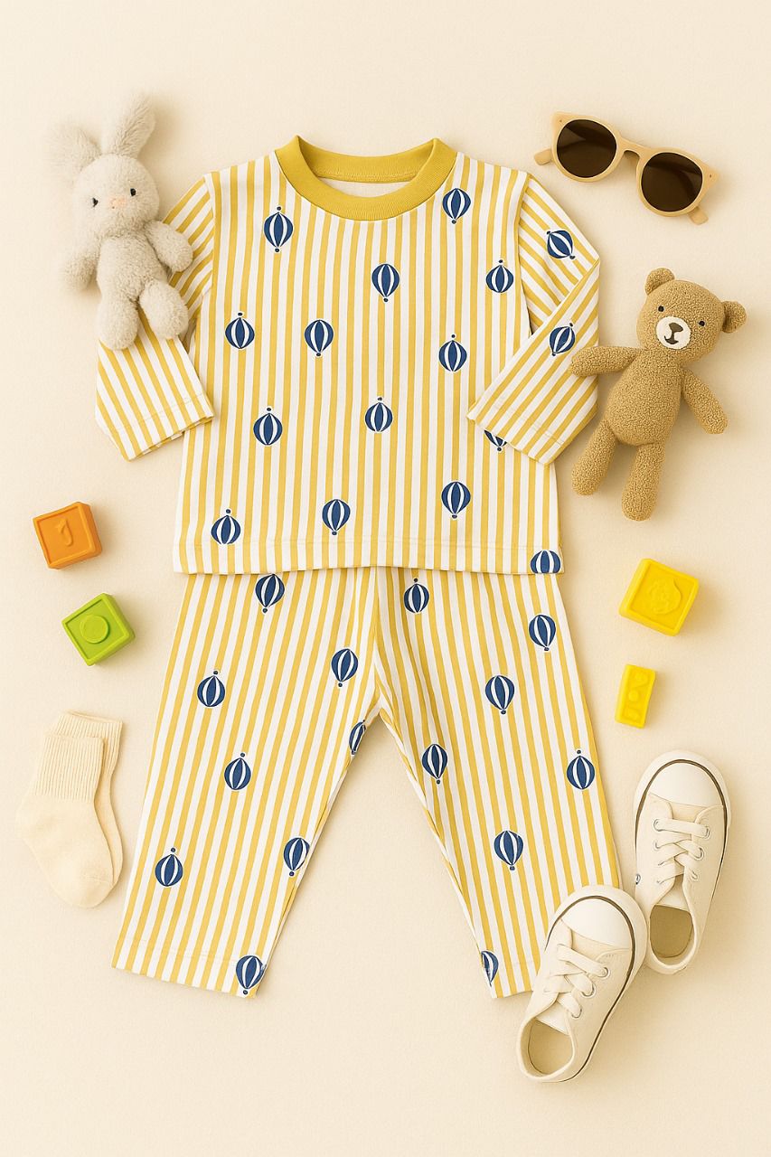 Mini Crafts Classic Yellow Stripes Balloon Night Wear